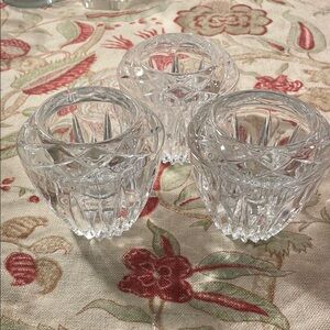 Princess House Hanna Mae Design Crystal Very Substantial Weight 3 Candle Holders